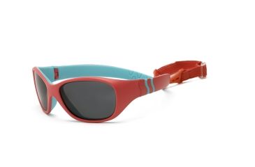 Image of Real Kids Shades Unbreakable Adventure Sunglasses, Coral/Light Turquoise Frame with Smoke Lens, Kid 4ADVCOTU