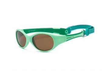 Image of Real Kids Shades Unbreakable Explorer Sunglasses, Light Green/Grass Green Frame with Polarized Brown, Kid 4EXPLGGGP2