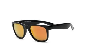 Image of Real Kids Shades Unbreakable Waverunner FlexFit Sunglasses, Black Frame with Orange Revo Lens, Young Adult 10WAVBKORR