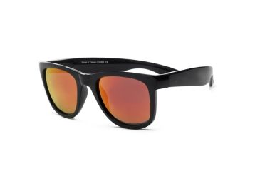 Image of Real Kids Shades Unbreakable Waverunner FlexFit Sunglasses, Black Frame with Black Red Revo Lens, Young Adult 10WAVBKRDR