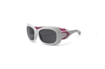 Image of Real Kids Shades White/Pink Double Injection Flex Fit Frame with PC Smoke Lens 7+, Girls 7BREWHPK