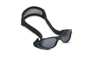 Image of Real Kids Shades Xtreme Sport Sunglasses 7 - 12 Years - Black w/ Adjustable Mesh Band 712XTRSBLACK