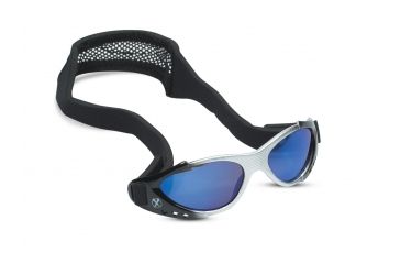 Image of Real Kids Shades Xtreme Sport Sunglasses 7 - 12 Years - Black/Silver w/ Adjustable Band 712XTRSBLKSLV