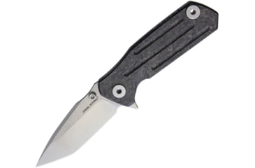 Image of Real Steel 3605F Control Ti Blade Knife, 3.75in Stonewash S35Vn SS Tanto Blade, Carbon Fiber Handle With SS Back Handle, 7210