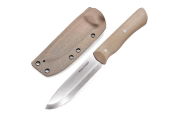 Image of Real Steel Bushcraft III Coyote Fixed Blade Knife, 8.5in Overall, 4in Satin D2 Tool Steel Blade, Coyote Tan G10 Handle, Belt Adapter, Coyote Brown Kydex Belt Sheath, Coyote tan, 3726