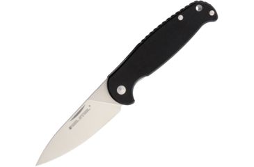 Image of Real Steel H6 Free Linerlock Satin Folding Knife,3.75in,Standard Edge,Satin,Black,G10 Handle RS7621