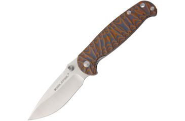 Image of Real Steel H6 Orange/Black Satin Folding Knife,3.75in,Sandvik 14C28N Steel,Satin,Orange and Black,G10 Handle RS7783
