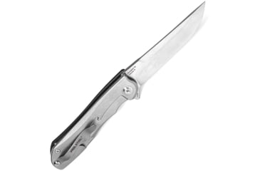 Image of Real Steel Megalodon Revival Framelock Folding Knife, 3.75in Stonewash Bohler N690 SS Blade, Carbon Fiber Handle With Stonewash SS Back Handle, Pocket Clip, Black, 7422