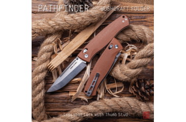 Image of Real Steel Pathfinder Folding Knife, 3.8in, 14C28N, Micarta, Brown, 7851B