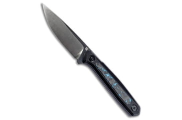 Image of Real Steel Dex Fixed Blade Knife, 3.15in, Bohler M390 Stainless Steel, Drop Point Blade, Carbon Fiber, G-10, Black/Blue Handle, Black/Blue/Silver, 7.09 inch, BHQ-221770