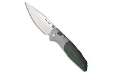 Image of Real Steel Real Steel Hoeft Button Lock Knife Green Micarta 3.3" Satin, Green, CPM S35VN, adult, BHQ-210383