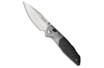 Image of Real Steel Real Steel Hoeft Button Lock Knife Shred Carbon Fiber 3.3" Satin, Black, CPM S35VN, adult, BHQ-212969
