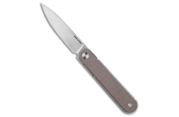 Image of Real Steel Iris Front Flipper Folding Knife, 2.99in, 12C27, Drop Point Blade, G-10, Tan Handle, Tan/Silver, 6.77 inch, BHQ-221777