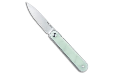 Image of Real Steel Iris Front Flipper Folding Knife, 2.99in, 12C27, Drop Point Blade, G-10, Jade Handle, Jade/Silver, 6.77 inch, BHQ-221779