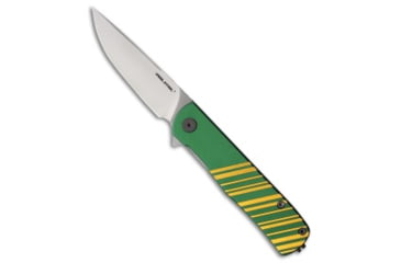 Image of Real Steel Real Steel Karly Liner Lock Knife Gold/Green Aluminum 3.1" Satin, Gold/Green, VG10, adult, BHQ-208550