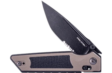 Image of Real Steel Sacra TAC Folding Knife, 3in, Steel, Serrated, Tanto, G10 Handle, Coyote, 7713CB