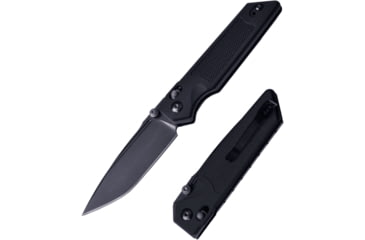 Image of Real Steel Sacra TAC Folding Knife, 3in, Steel, Tanto, G10 Handle, Black, 7712B