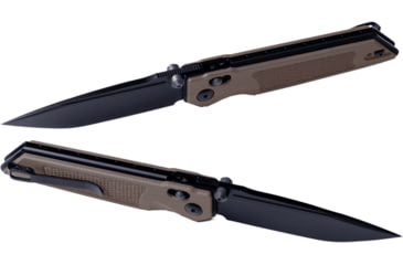 Image of Real Steel Sacra TAC Folding Knife, 3in, Steel, Tanto, G10 Handle, Coyote, 7712C