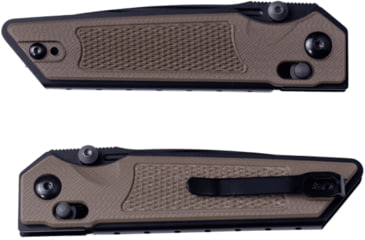 Image of Real Steel Sacra TAC Folding Knife, 3in, Steel, Tanto, G10 Handle, Coyote, 7712C