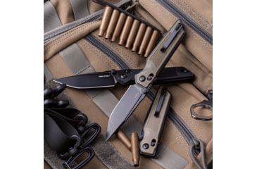 Image of Real Steel Sacra TAC Folding Knife, 3in, Steel, Tanto, G10 Handle, Coyote, 7712C