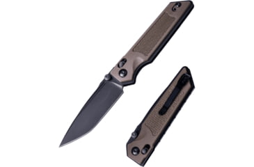 Image of Real Steel Sacra TAC Folding Knife, 3in, Steel, Tanto, G10 Handle, Coyote, 7712C