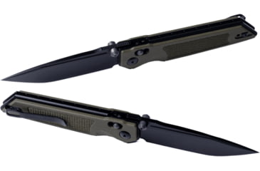 Image of Real Steel Sacra TAC Folding Knife, 3in, Steel, Tanto, G10 Handle, OD Green, 7712G