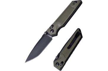 Image of Real Steel Sacra TAC Folding Knife, 3in, Steel, Tanto, G10 Handle, OD Green, 7712G