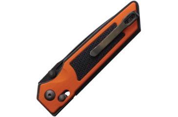 Image of Real Steel Sacra TAC Folding Knife, 3in, Steel, Serrated, Tanto, G10 Handle, Orange, 7713OB