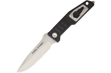 Image of Real Steel T99 Black Fixed Blade Knife, 9.5in, 4.625in, D2 Tool Steel, Standard Edge, Drop Point, Stonewash, Black, G10 Handle RS3912