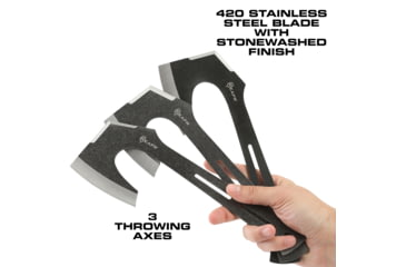 Image of Reapr Chuk 3 Piece Throwing Axe Set, Stonewashed Stainless, 11023