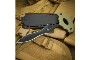 Image of Reapr Push Dagger, 4in, 420 Stainless Steel, Spear Point Blade, Black / OD Green, 11042