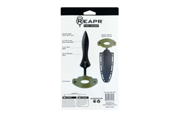 Image of Reapr Push Dagger Fixed Blade Knife, 4in, 3Cr13 Stainless Steel, Green, Black, CTLR-033-GRN-RPR