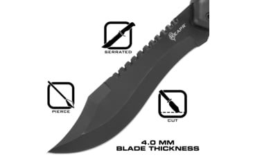 Image of Reapr TAC Bowie Fixed Blade Knife, 7in, 420 Stainless Steel, TPR Handle, Satin Stainless, 11001