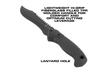 Image of Reapr TAC Bowie Fixed Blade Knife, 7in, 420 Stainless Steel, TPR Handle, Satin Stainless, 11001