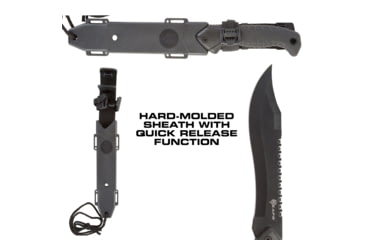 Image of Reapr TAC Bowie Fixed Blade Knife, 7in, 420 Stainless Steel, TPR Handle, Satin Stainless, 11001