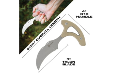 Image of Reapr Tac Talon Fixed Blade Knife, 3in, 420 Stainless Steel, Talon Blade, Black / Desert Tan, 11041