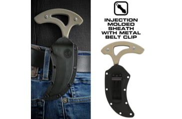 Image of Reapr Tac Talon Fixed Blade Knife, 3in, 420 Stainless Steel, Talon Blade, Black / Desert Tan, 11041