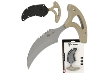 Image of Reapr Tac Talon Fixed Blade Knife, 3in, 420 Stainless Steel, Talon Blade, Black / Desert Tan, 11041