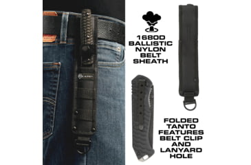 Image of Reapr TAC Tanto Knife Set, 420 Stainless Steel, Stonewashed Stainless, 11008