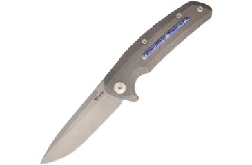 Image of Reate Knives Epoch Framelock Stonewash Folding Knife,3.75in,Standard Edge,Drop Point,Stonewash,Titanium Handle REAEP3