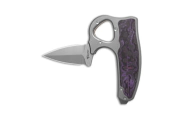 Image of Reate Knives Reate EXO-D Button Lock Knife BB Ti + Purple Haze FatCarbon 2.7" Belt Satin, Black/Gray/Purple, ELMAX, adult, BHQ-212712