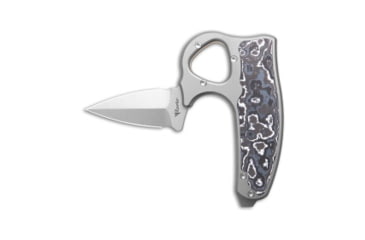 Image of Reate Knives Reate EXO-D Button Lock Knife BB Ti + White Storm FatCarbon 2.7" Belt Satin, Black/Gray/Gray, ELMAX, adult, BHQ-212714