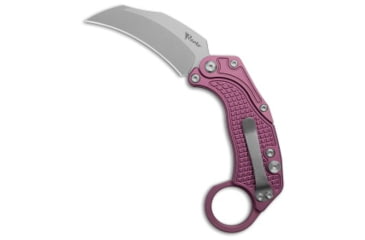 Image of Reate Knives Reate EXO-K Gravity Karambit Button Lock Knife Purple Aluminum 3.1" Stonewash, Purple, Bohler N690, adult, BHQ-192738
