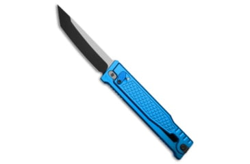 Image of Reate Knives Reate EXO-OG Tanto OTF Gravity Knife Blue Frag Aluminum 3.75" Two-Tone Elmax, Blue, Elmax, adult, BHQ-226727