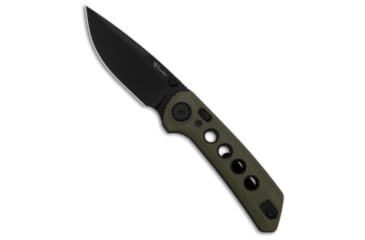 Image of Reate Knives Reate PL-XT Drop Point Pivot Lock Knife Green Micarta/Black G-10 3" Black, Black/Green, Nitro-V, adult, BHQ-196597