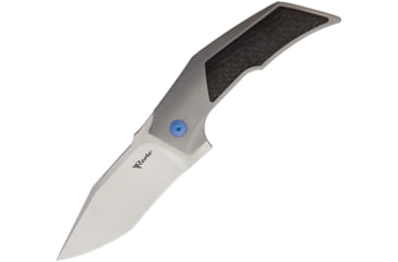 Image of Reate Knives T3000 Framelock Folding Knife, Blue screws, handle with carbon fiber inlay, Bead blast finish titanium, T3000 CF BL