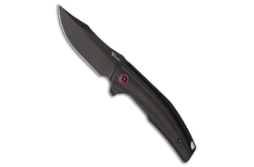 Image of Reate Knives Jack Jr. Folding Knife, 3.50in, CPM S30V, Clip Point Blade, Aluminum, Carbon Fiber, Black Handle, w/ Red Accents, Black/Black, 8.00 inch, BHQ-221643