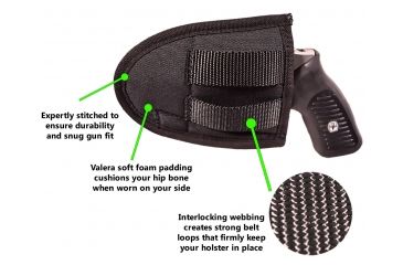 Image of Rebel Fury Outside the Waistband Holster, Black, Amidextrous, Sub-Compact and Compact, REBEL-FURY