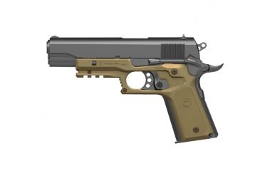 Image of Recover Tactical 1911 Grips with Integrated Rail Adapter and Changeable Panels, Tan Frame with Black and Tan Panels, CC3P-0201