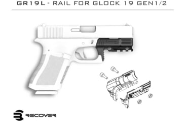 Image of Recover Tactical Recover Tact. Glock 19 Gen 1/2 Picatinny Rail Black, GR19L-01